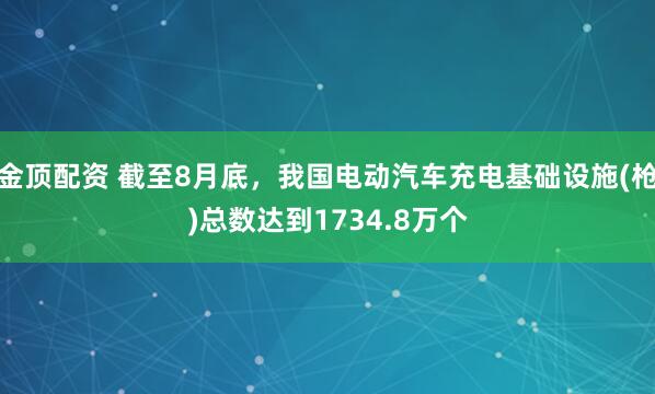 金顶配资 截至8月底，我国电动汽车充电基础设施(枪)总数达到1734.8万个