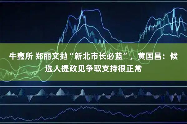 牛鑫所 郑丽文抛“新北市长必蓝”，黄国昌：候选人提政见争取支持很正常
