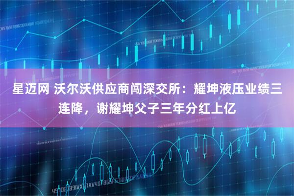 星迈网 沃尔沃供应商闯深交所：耀坤液压业绩三连降，谢耀坤父子三年分红上亿